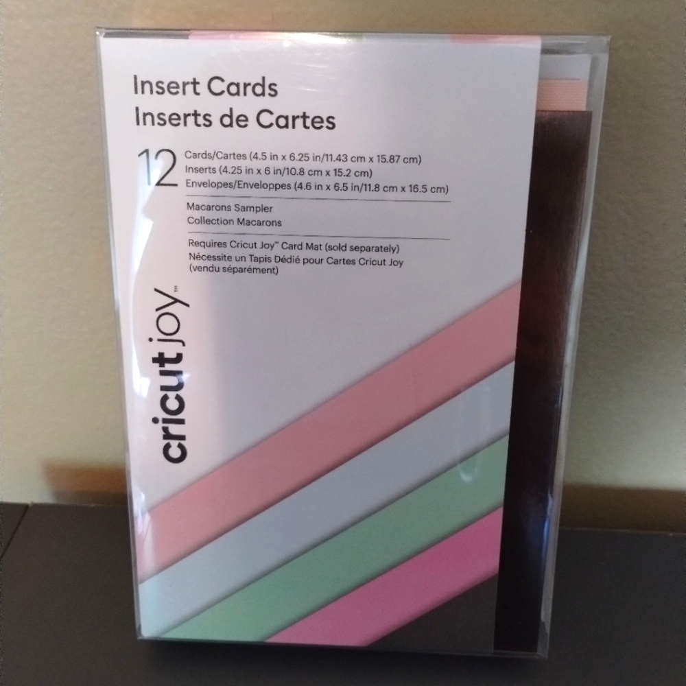 Cricut Joy Insert Cards w/ Envelopes, 2 packs, Macarons Sampler, 4.25" x 6", NIP